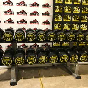 MAS FITNESS Dumbbell Set with Rack